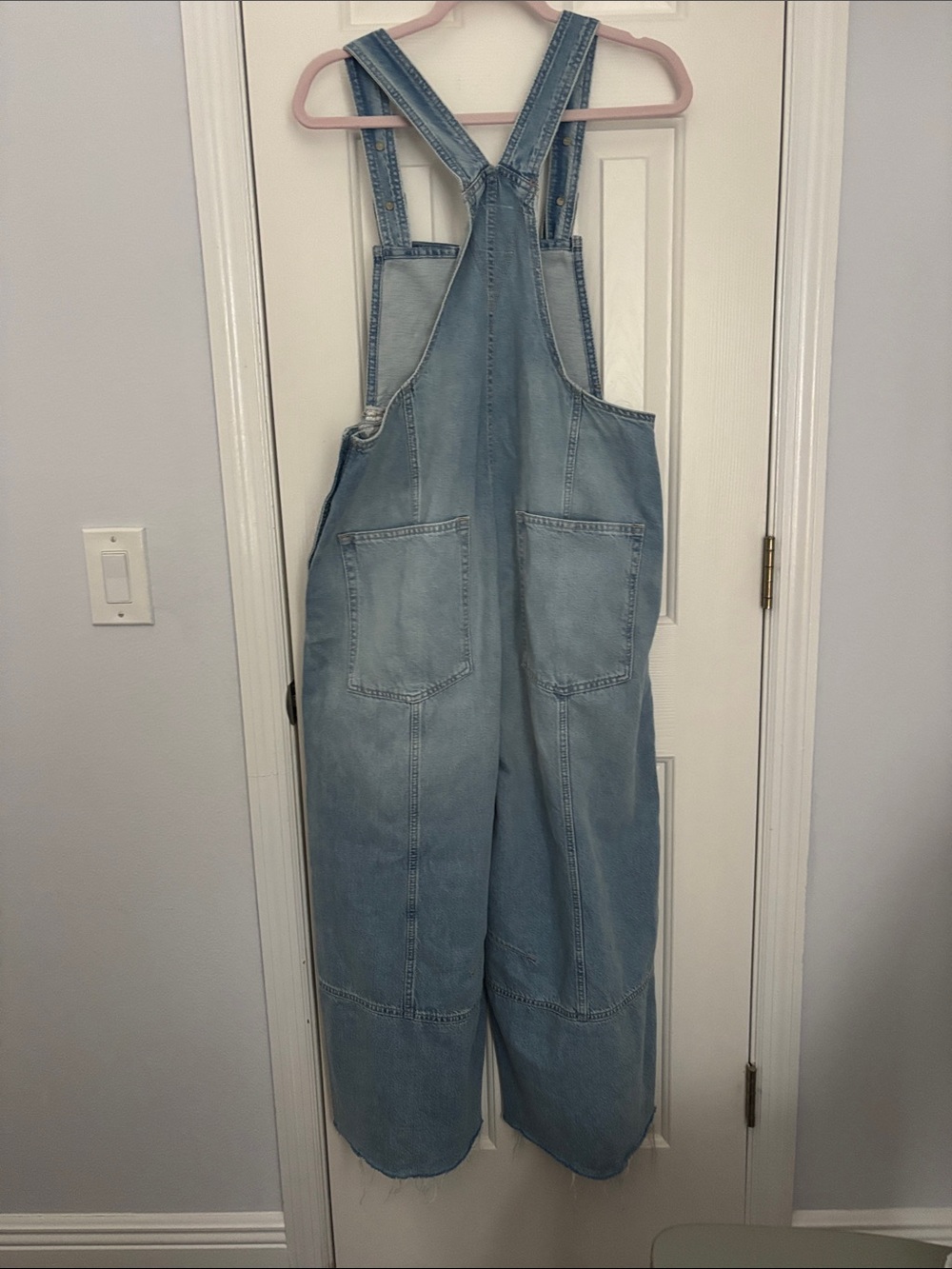 We the Free Light Blue Wide-Leg Denim Overalls -*Free People* size small Rambler - Picture 5 of 7